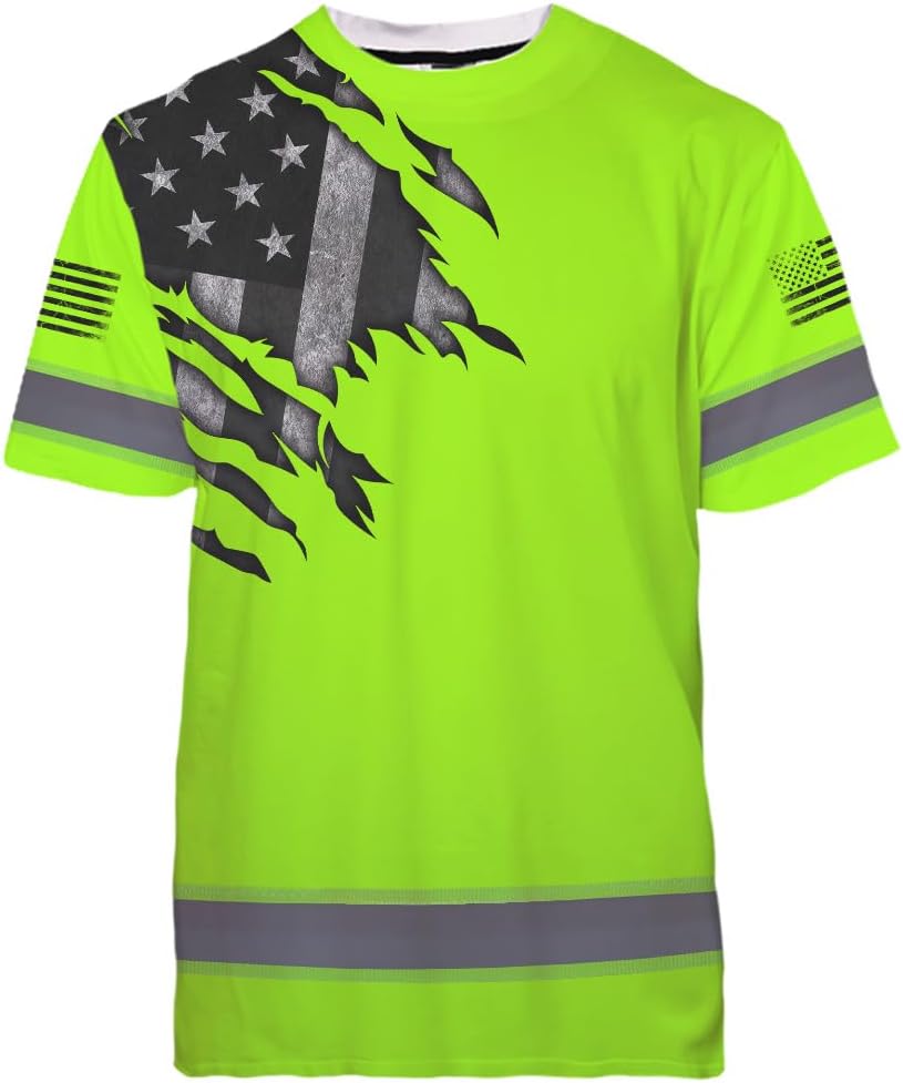 Maddly High Visibility US Flag Collection Safety Workwear Custom Name