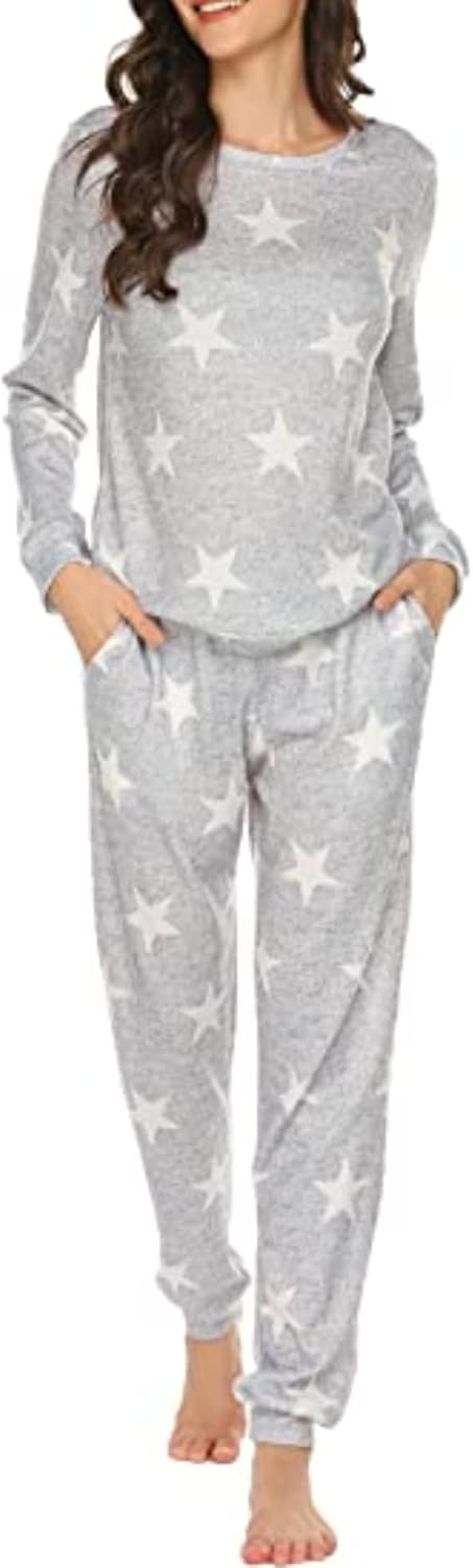 Ekouaer Womens Jogger Pajama Sets for Cozy Nightwear Bliss