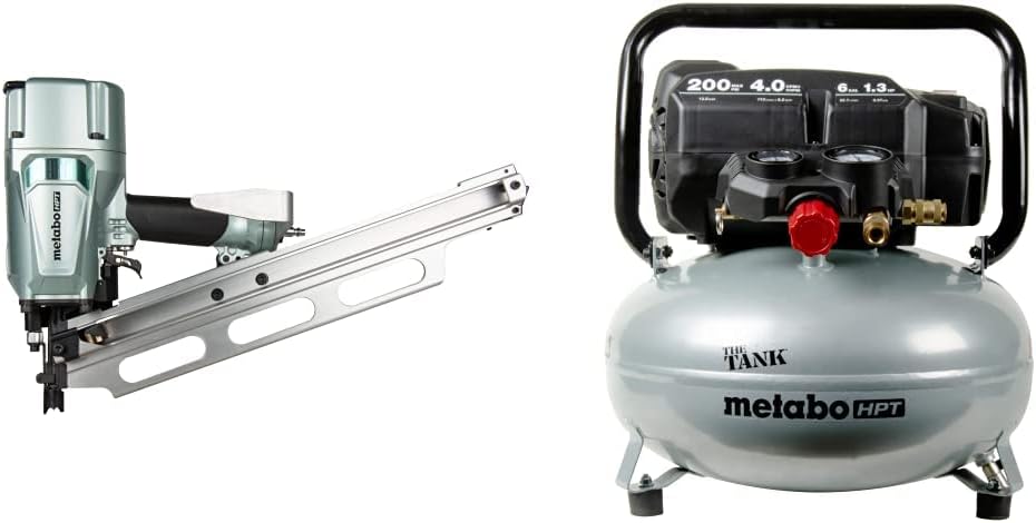 Metabo HPT Framing Nailer and Air Compressor Bundle for Pros