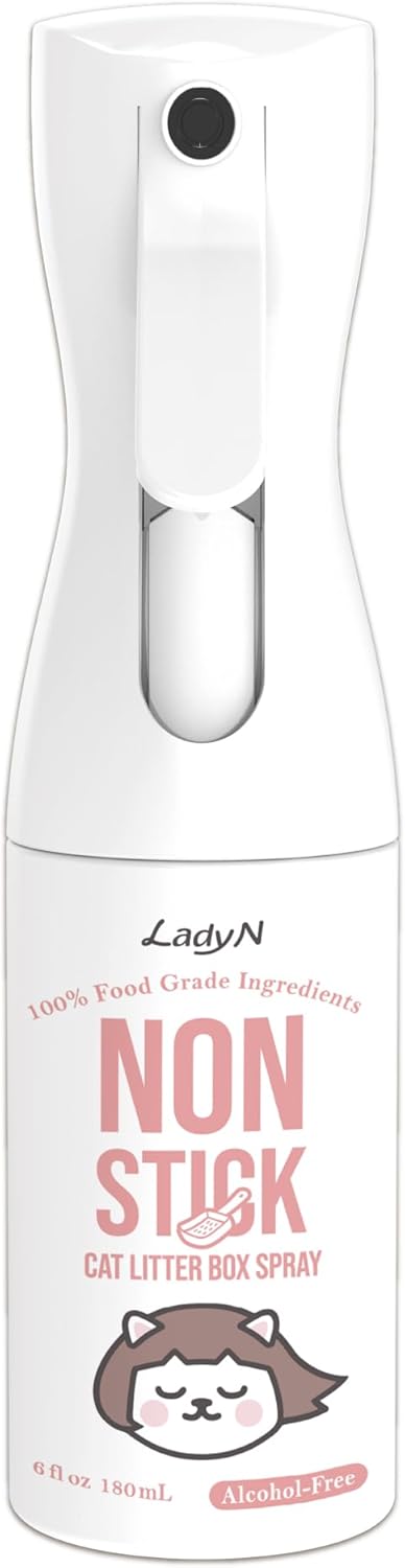 Lady N Non-Stick Spray for Self-Cleaning Cat Litter Box - Alcohol-Free Mineral Oil