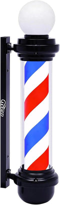 35ft Red White Blue Barber Pole Light - Classic Rotating Sign