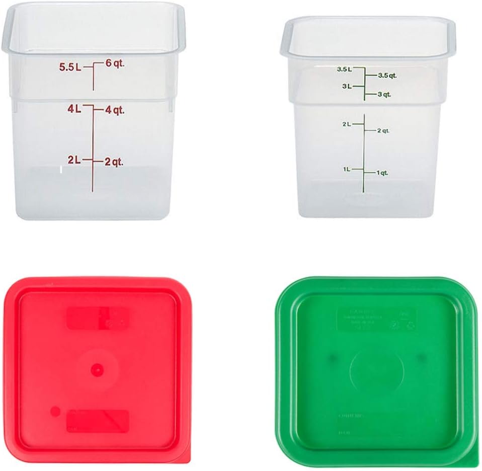 Cambro Containers With Lids - 4 Quart and 6 Quart Food Storage Set