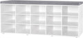 DINZI LVJ Shoe Storage Bench with Cushion - 15 Cubby Entryway Bench