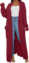 Thin Cable Knit Long Cardigan Maxi Sweater - Ankle-Length Comfort