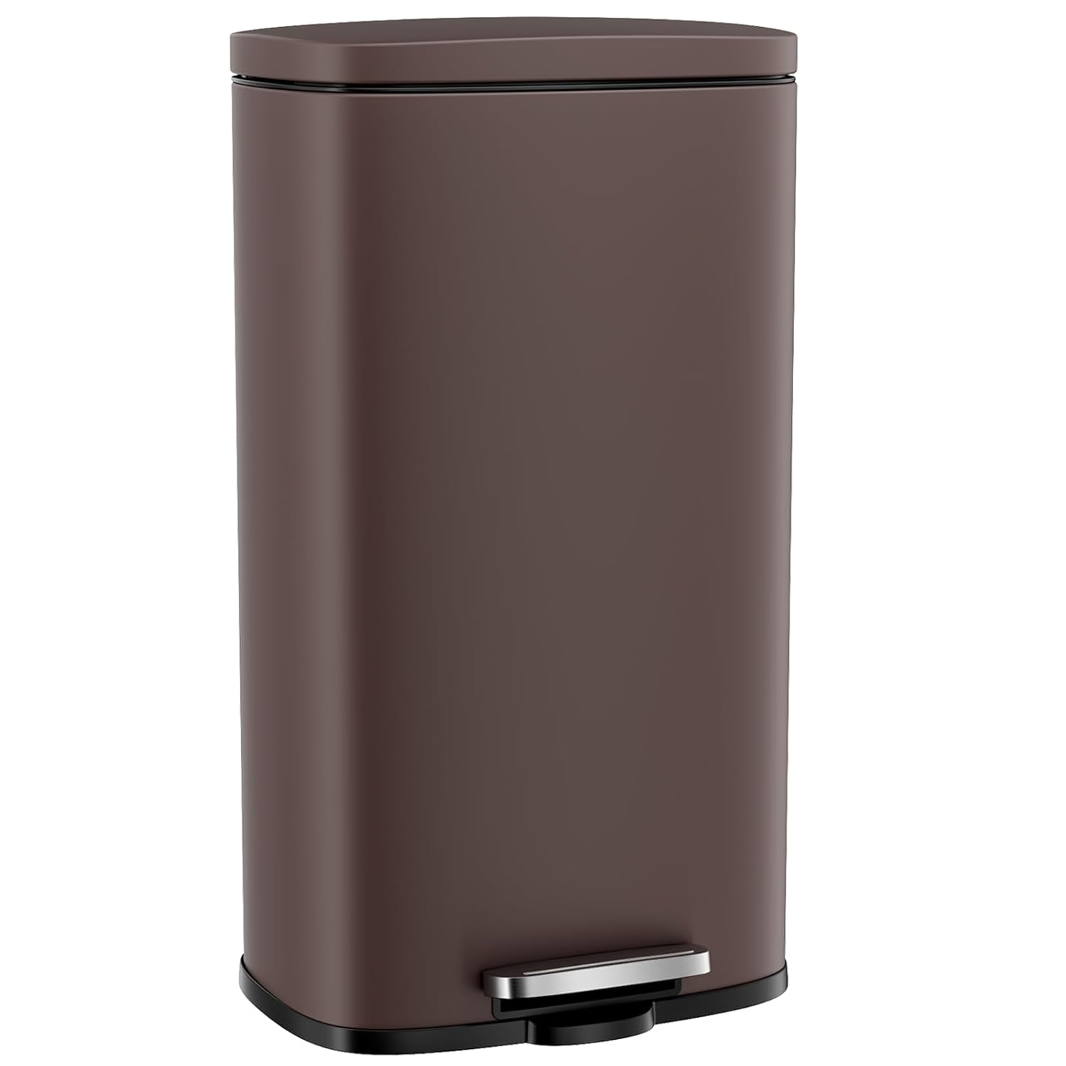 Arlopu 8 Gallon Step Trash Can - Stainless Steel Garbage Bin