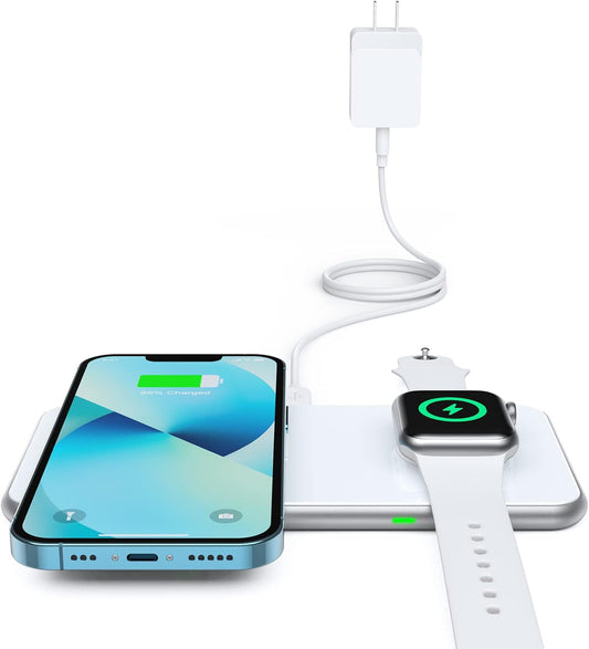 2 in 1 Wireless Charger for iPhone and Samsung Devices
