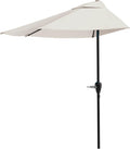Half Umbrella Outdoor Patio Shade 9 ft Half Canopy - Compact Balcony