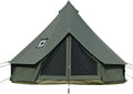 Cotton Canvas Bell Tent with Stove Jack - Roomy 4-Season Shelter