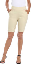 Women's Pull On Bermuda Shorts Mid Rise 10ft Inseam - With Pockets
