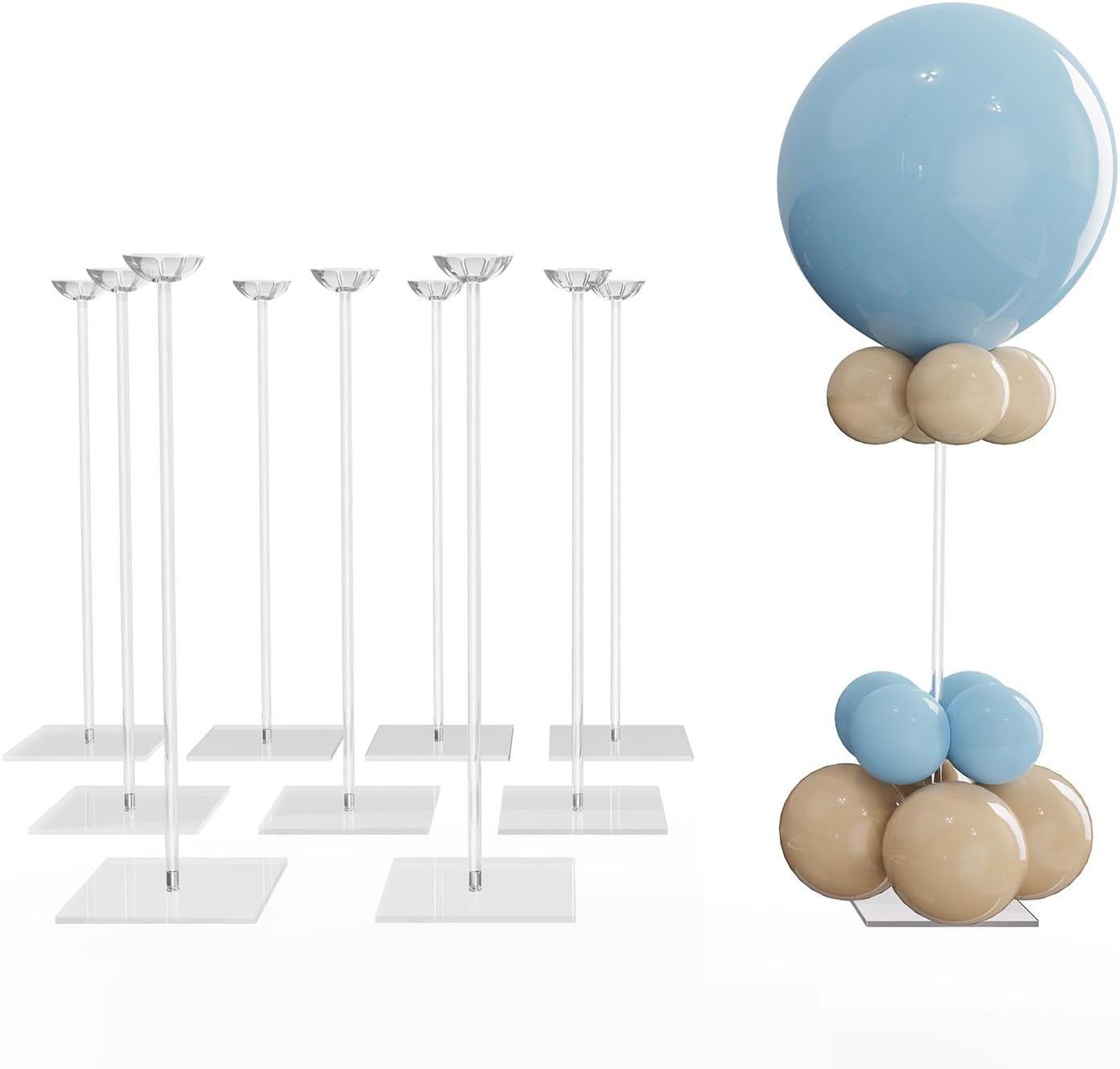 YALLOVE Clear Acrylic Tabletop Balloon Stand Kit for Parties