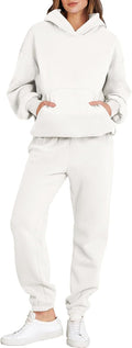 Womens 2 Piece Lounge Tracksuit Set - Cozy Oversized Hoodie Joggers