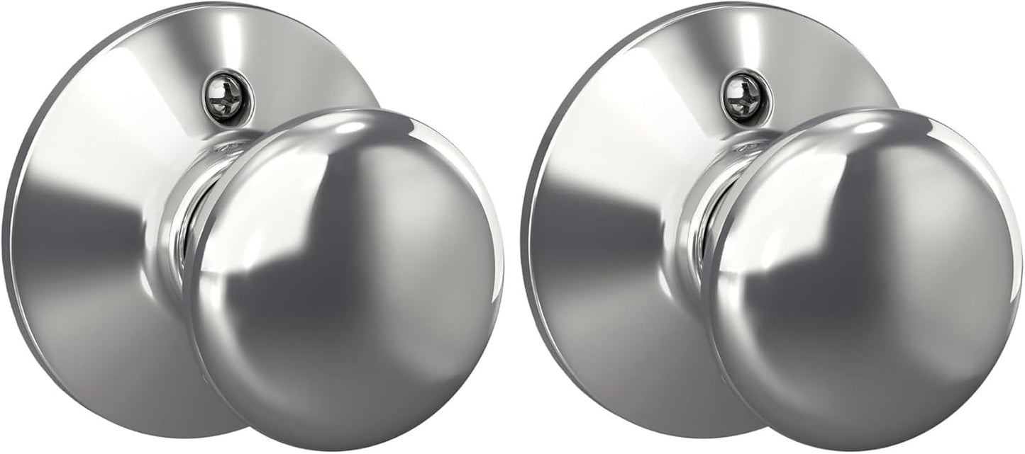 SCHLAGE Plymouth Knob Non-Turning Lock in Bright Chrome Finish