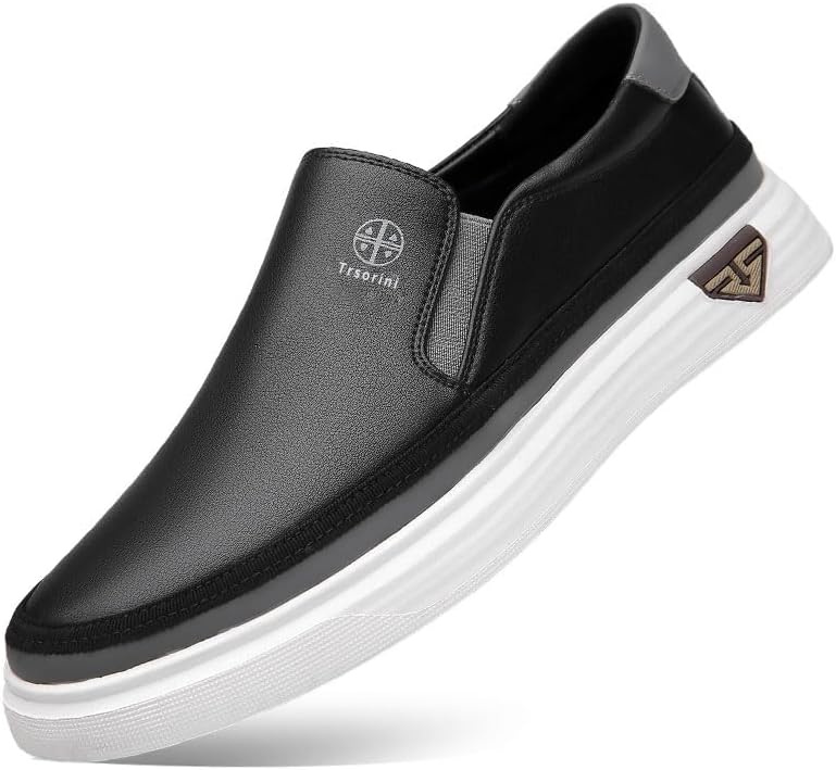 Trsorini Mens Casual Shoes Lightweight Breathable Leather Loafers