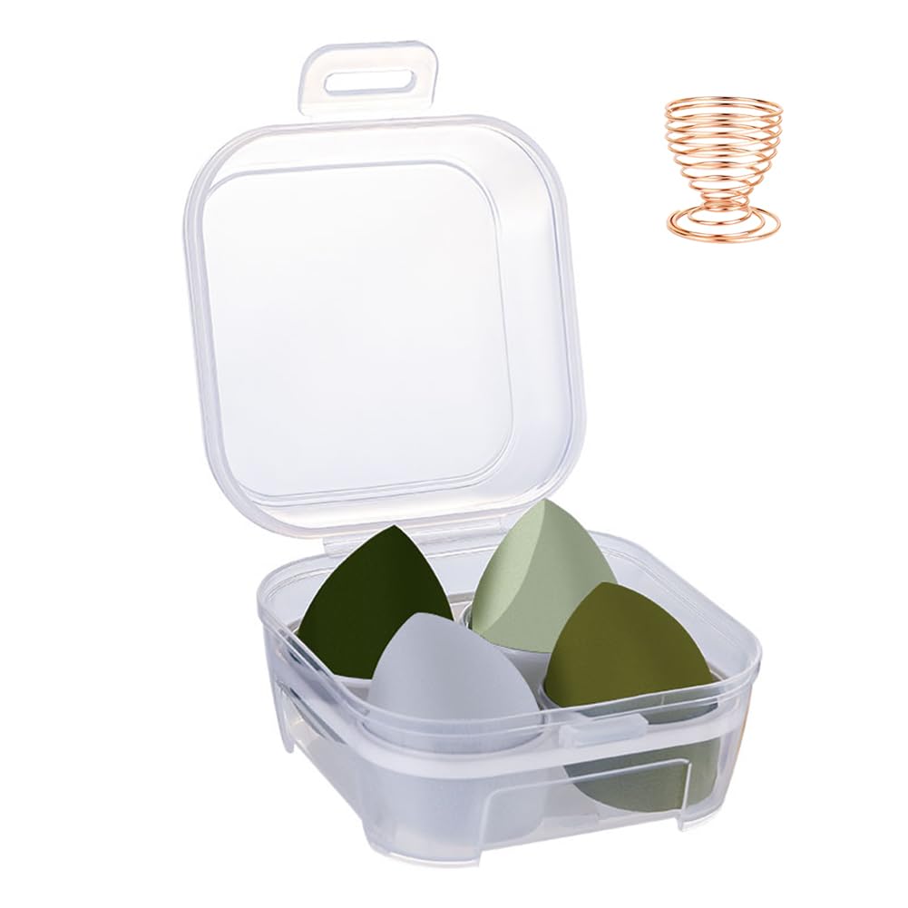 Flawless Blend: 4pc Makeup Sponges Set with Holder