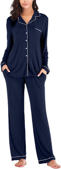 Aamikast Women's Pajama Sets Long Sleeve Button Down - Soft Modal 95%