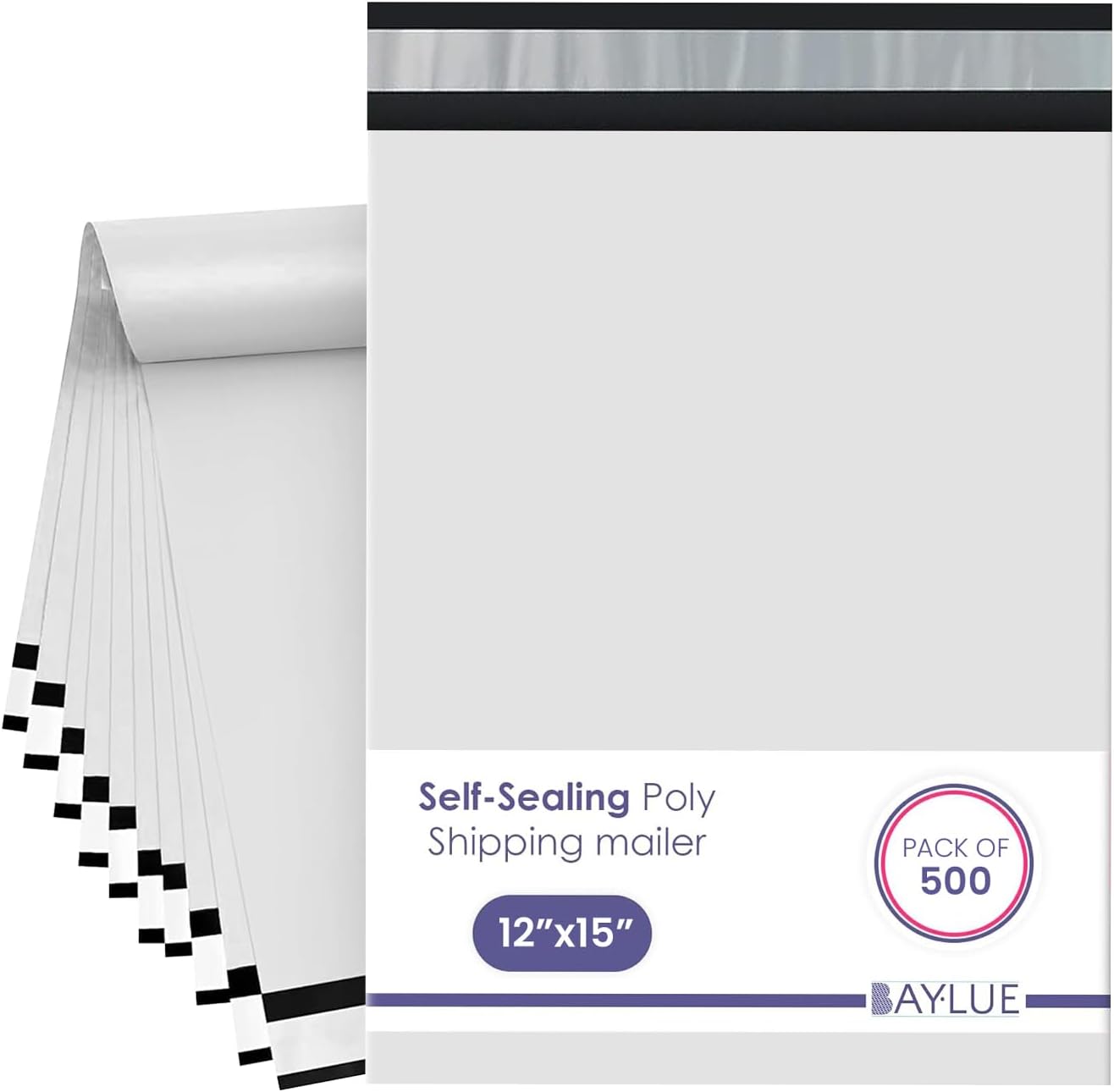 White Large Poly Mailers 12x15.5 Inch for Secure Shipping
