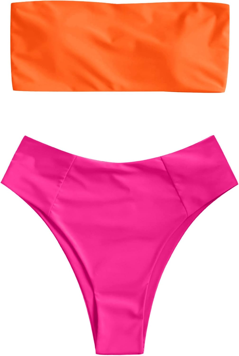 ZAFUL Women's High Cut Bandeau Bikini Set for Beach Fun