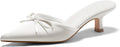 Coutgo Womens Kitten Heels Mules with Bow Satin - Elegant Dress Pumps