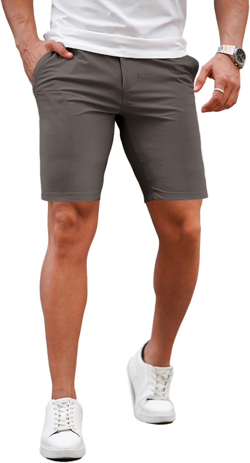 GINGTTO Mens Slim Fit Stretch Chino Shorts for All-Day Comfort