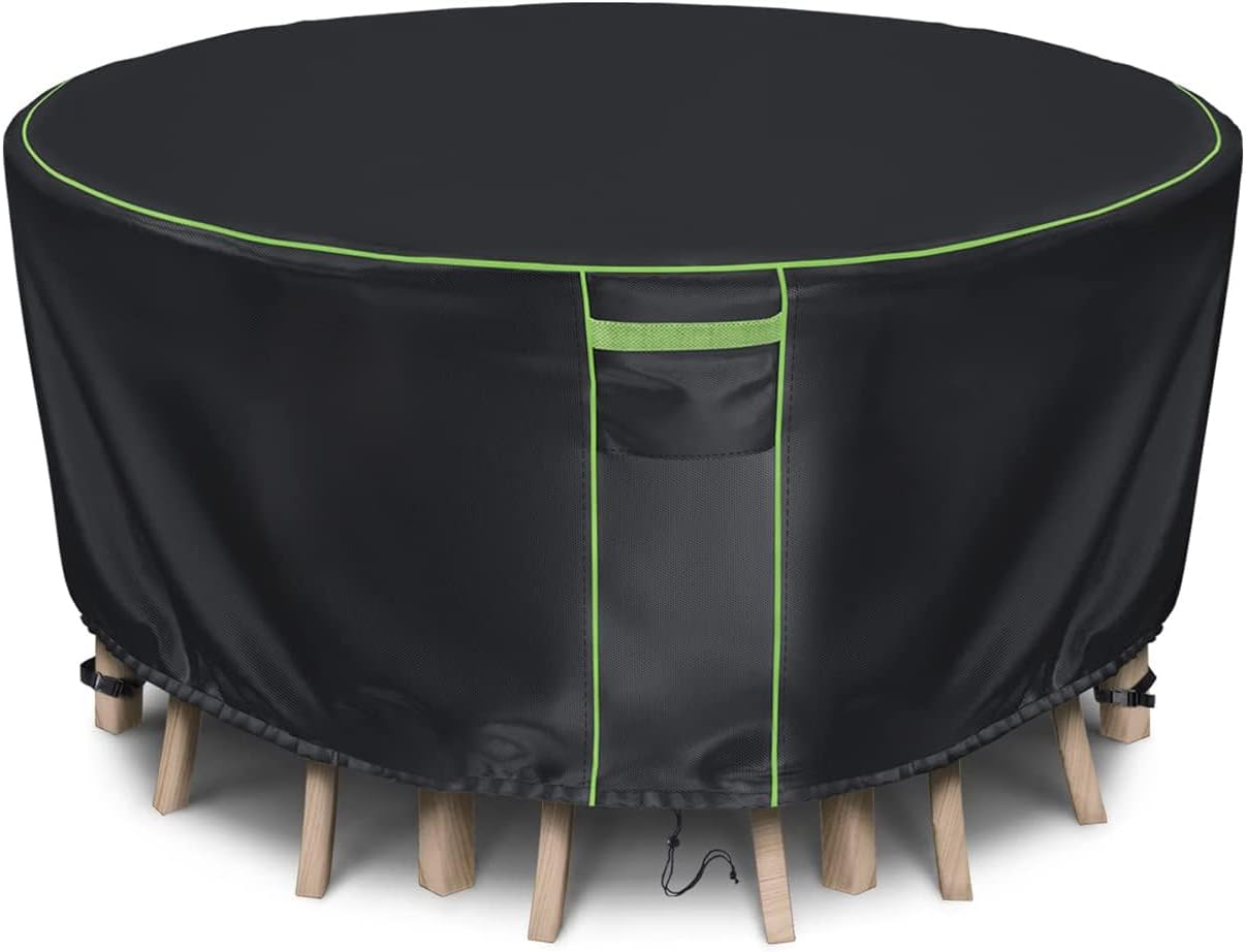 Round Patio Table Cover for Outdoor Furniture, Waterproof & Durable