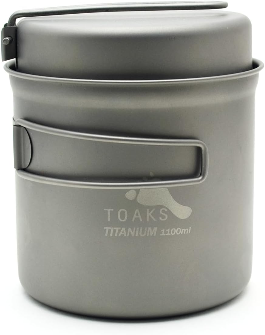 TOAKS Titanium 1100ml Pot with Pan - Lightweight and Durable