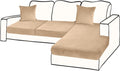 Sectional Couch Covers L Shape 3-Piece Velvet Camel - Stretch Fit