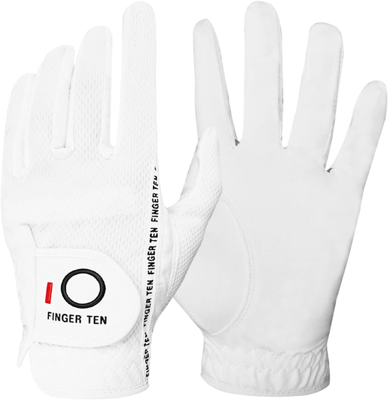 FINGER TEN Men's Rain Grip Golf Glove - All Weather Fit! 