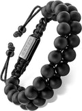 Black Onyx Bracelet for Men - Handcrafted Matte Beaded Bracelet