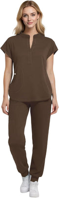 Medical Scrubs for Women Set Stand-up Collar Top & Jogger Pants