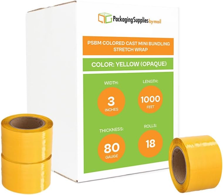 PSBM Mini Yellow Stretch Wrap with Handle for Bundling Needs