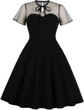 Women's Vintage Polka Dot 1950s A-Line Swing Dress - Retro Cocktail