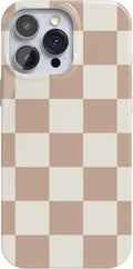 Casely iPhone 16 Pro Max Case Fit Check - Neutral Checkerboard Slim