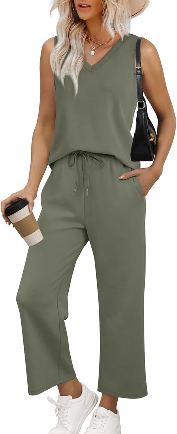 WIHOLL Two Piece Set for Women Summer Outfits Trendy Lounge