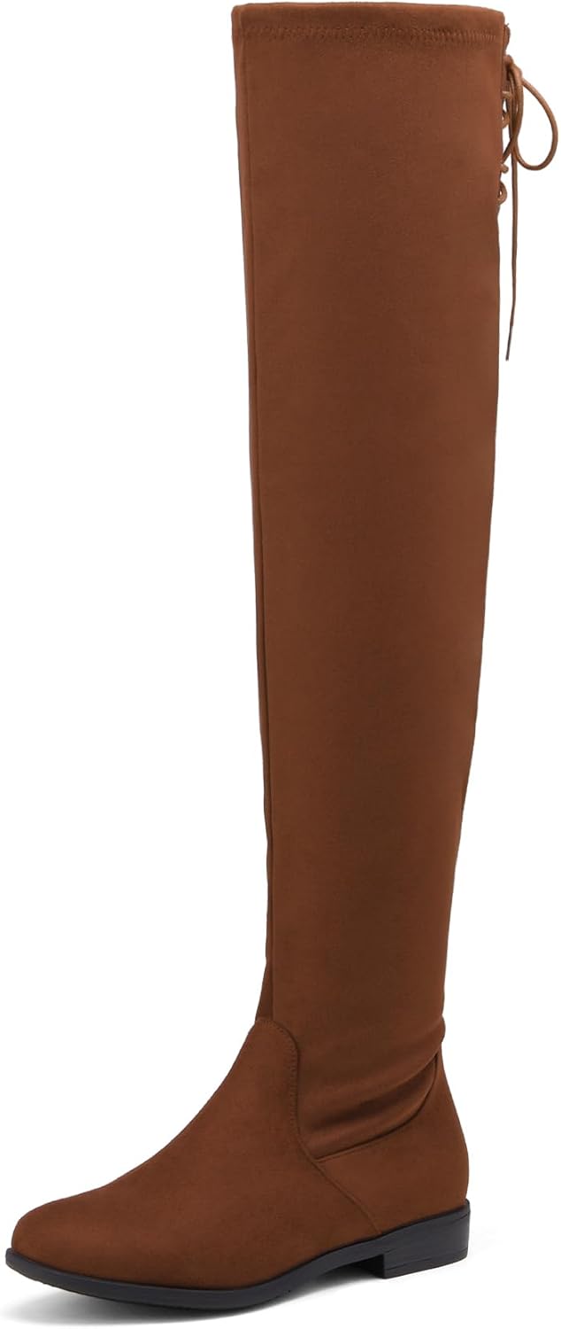 DREAM PAIRS Women's Over The Knee High Low Block Heel Boots