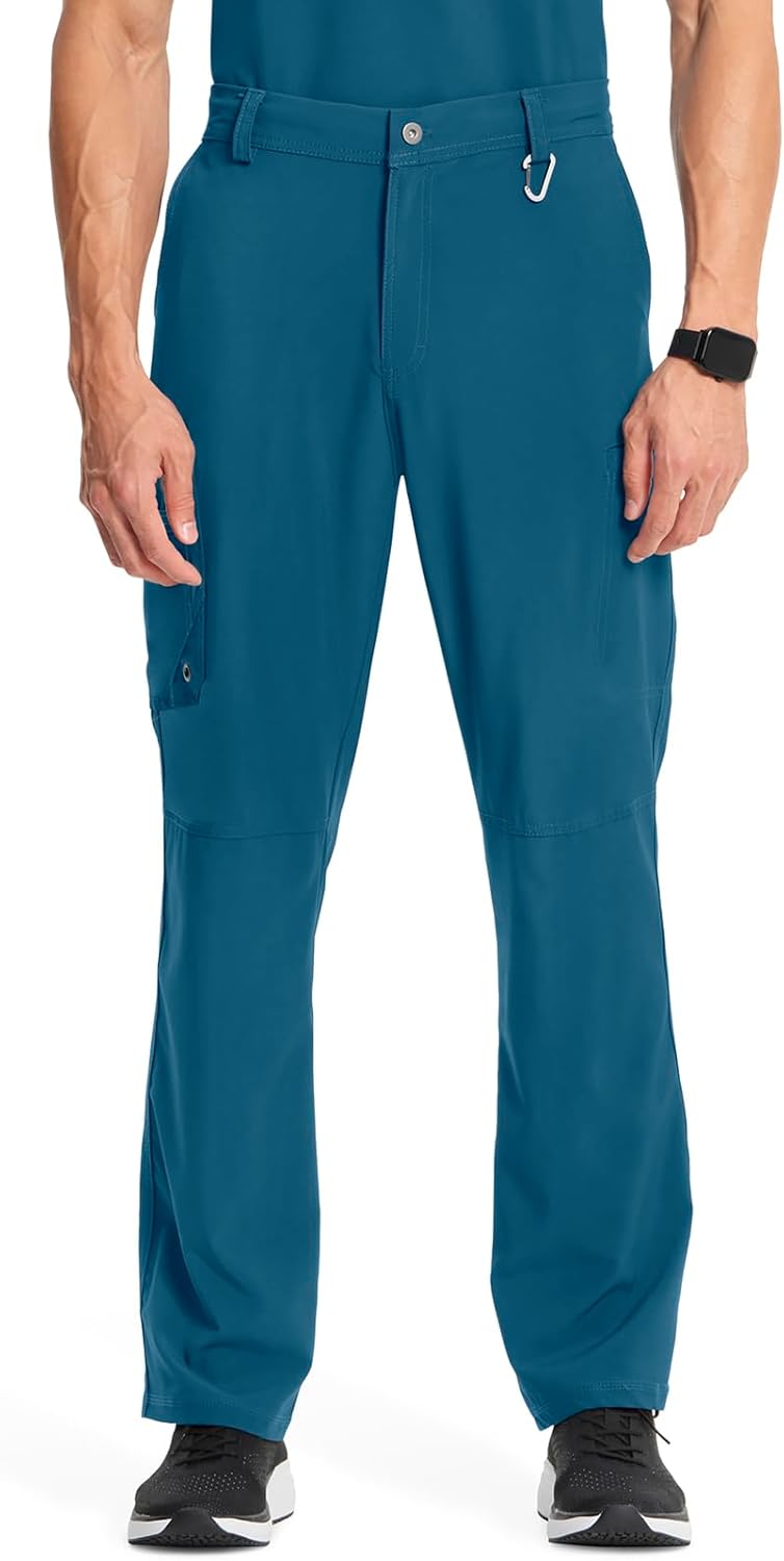 Cherokee Men's Scrub Pants with 6 Pockets and Tapered Leg