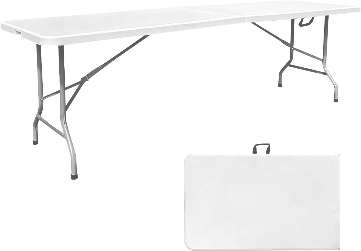 8 Foot Folding Table for Indoor and Outdoor Use, Heavy Duty