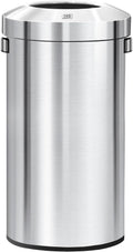 32-Gallon Round Stainless Steel Open Top Trash Can - Large Capacity