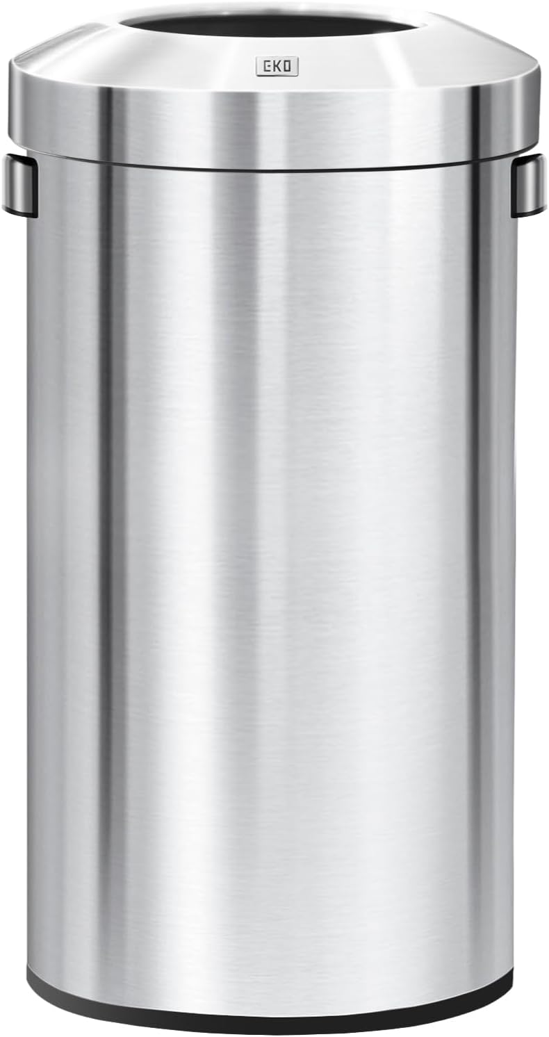 EKO 32-Gallon Round Stainless Steel Open Top Trash Can Review