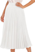 DRESSTELLS Women's Pleated Midi Skirt - Chic and Versatile Fashion