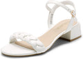 Women's Low Heels Braided Open Toe Ankle Strap Sandals - Comfortable