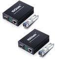 Gigabit Single Mode LC Fiber Media Converter Pair - Fiber to Ethernet