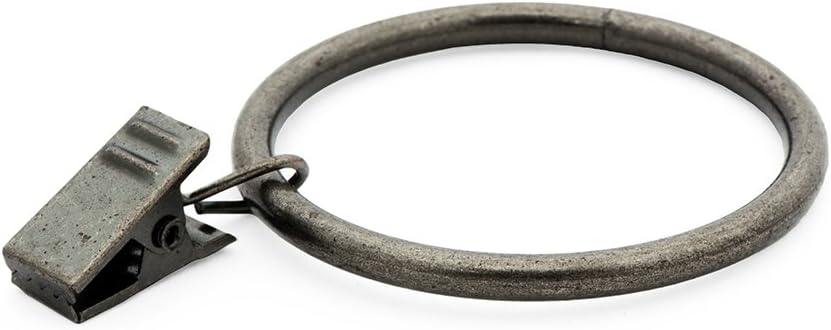 Ivilon Pewter Curtain Clip Rings - Set of 14 | Strong 2 Clips