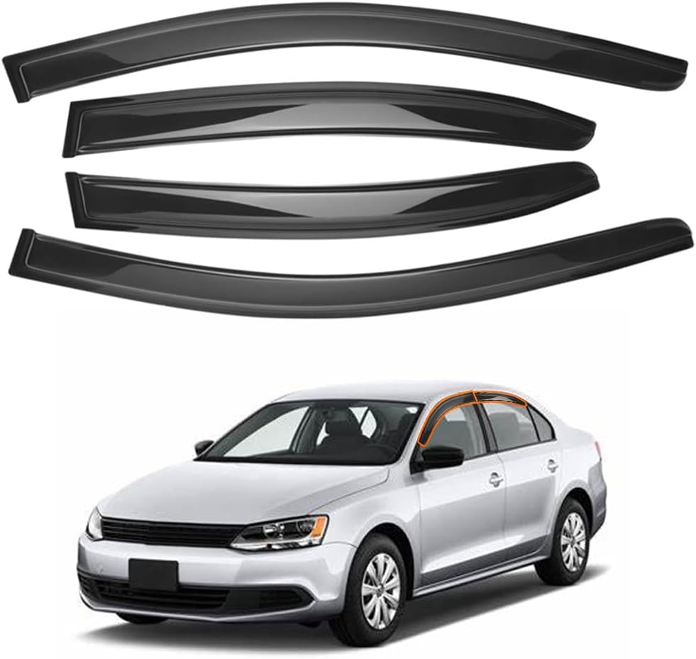 Window Visors Shade Sun Rain Guards for Volkswagen Jetta 2011-2018