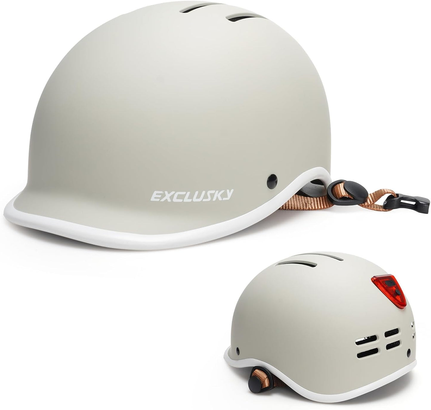 Exclusky Bike Helmet for Adults with USB Rechargeable Light