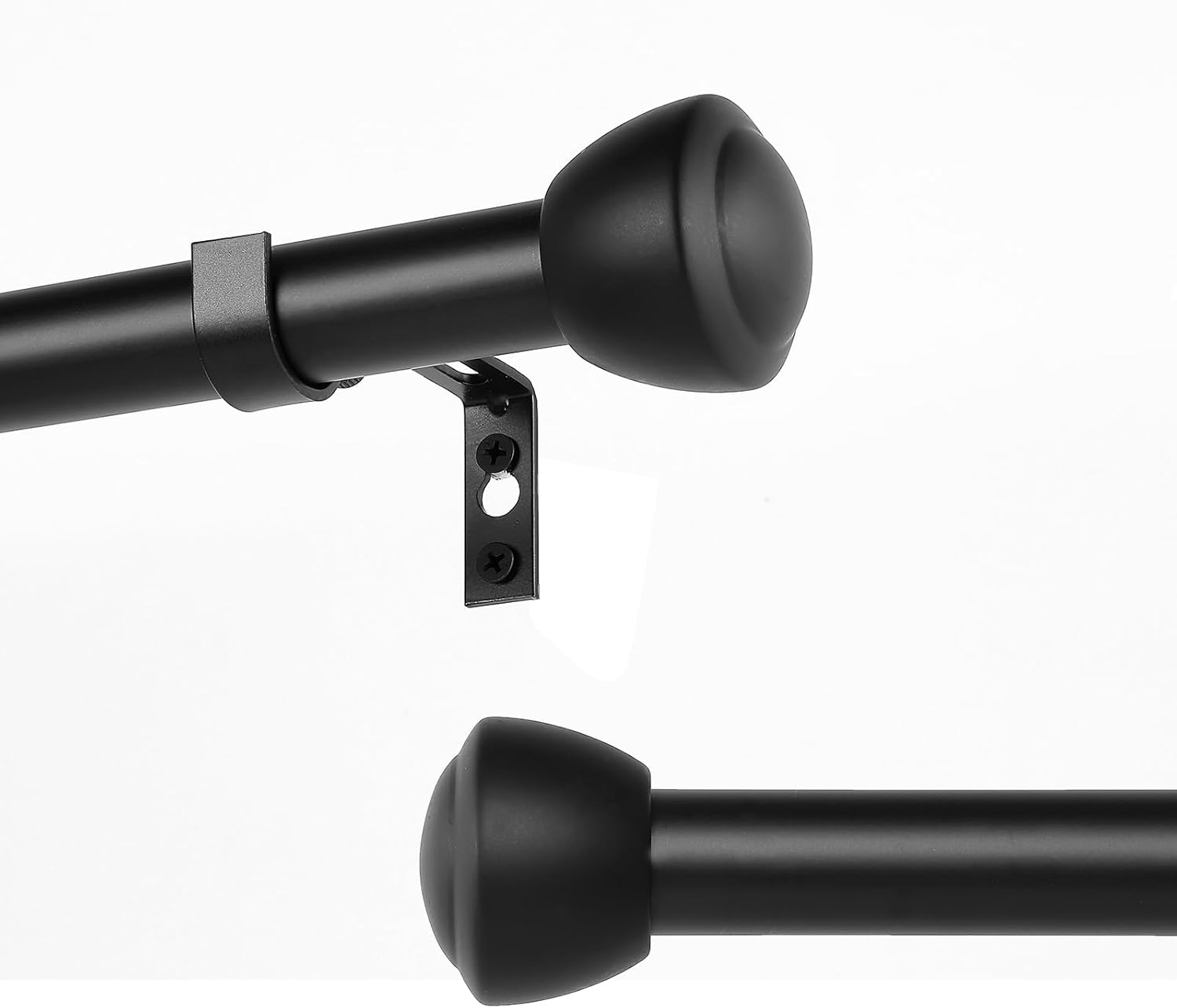 Black Curtain Rods for Windows 120 to 170 by MERJULAN