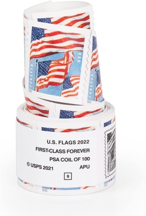 Postage Forever 2022 Flag Roll of 100 for Easy Mailing Needs