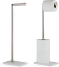 Toilet Paper Holder Stand Brushed Nickel with Marble Base - 4 Roll