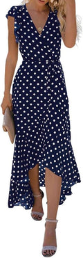 Boho Floral V-Neck Faux Wrap Maxi Dress - Flowy Summer Style [Premium