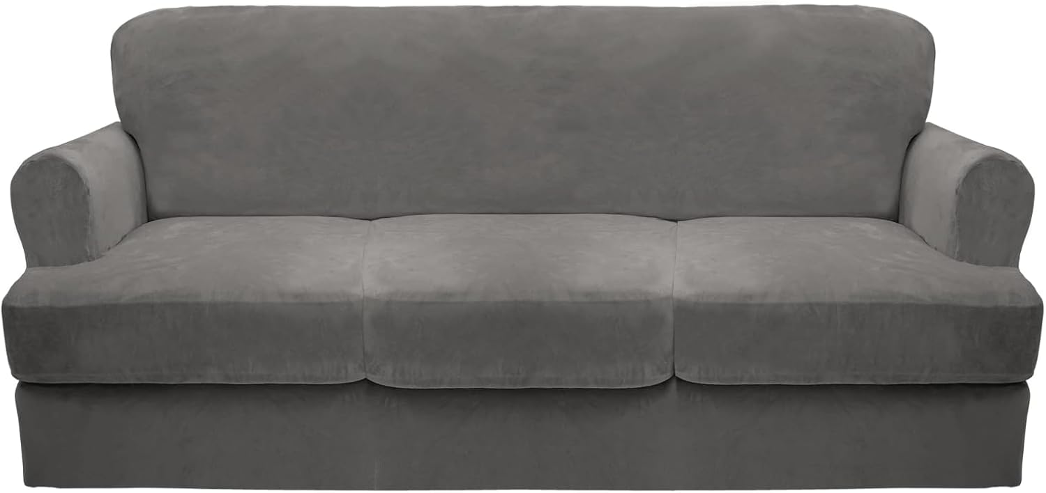 CUCRAF T Cushion Sofa Cover 4 Piece Velvet Slipcovers for Sofa