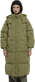 Long Puffer Jacket for Women Knee-Length Coat - Water Repellent